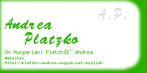 andrea platzko business card